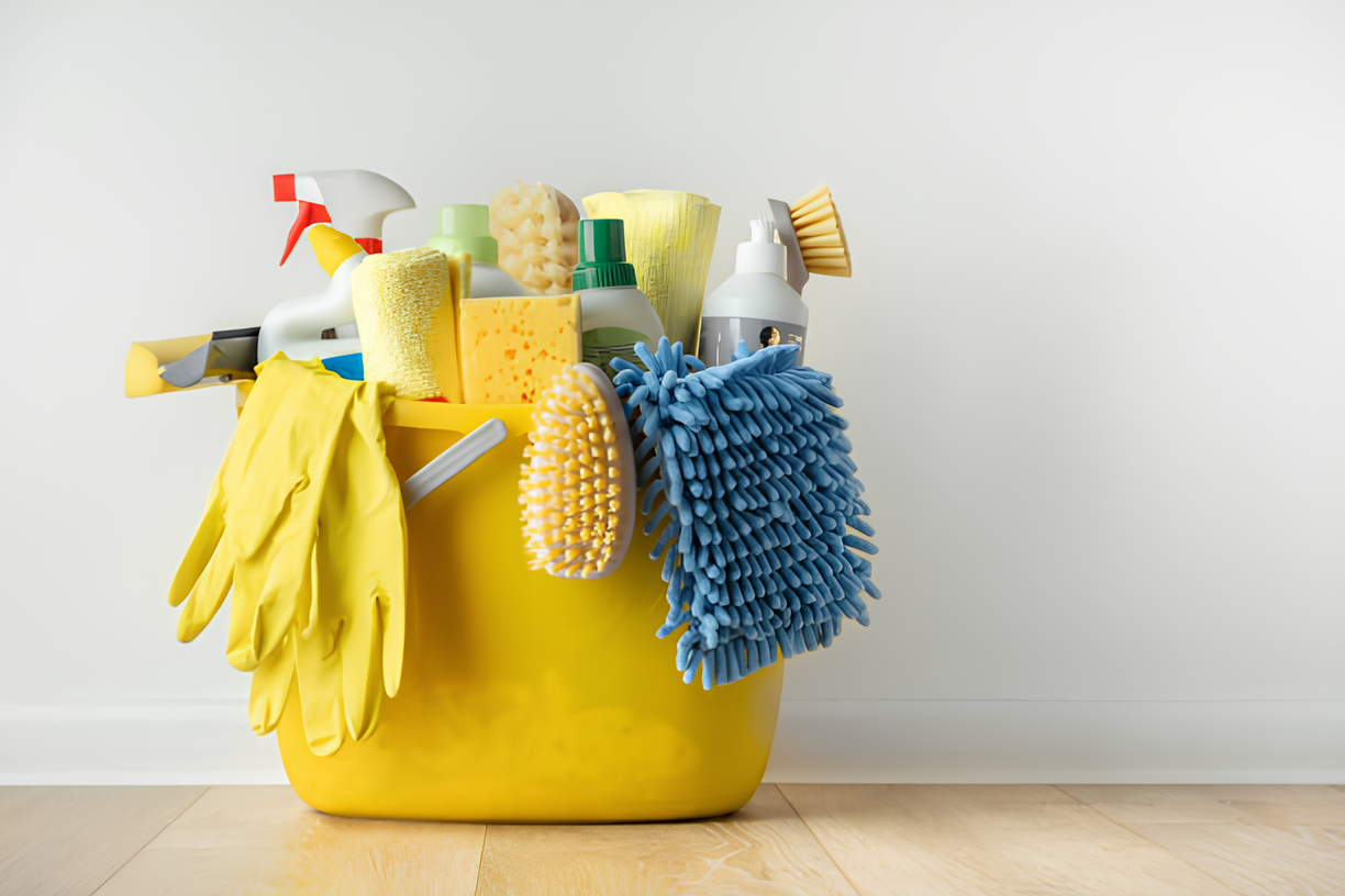 Professional cleaning equipment and supplies used by Reka Gola Ka Wena